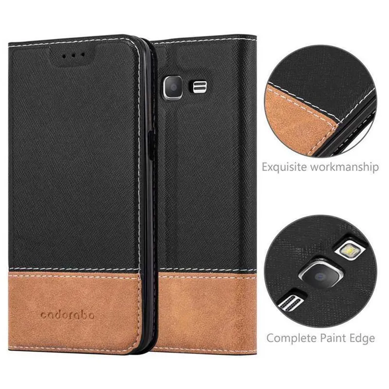 Cadorabo Hülle kompatibel mit Samsung Galaxy GRAND PRIME Schutzhülle mit Magnetverschluss, Standfunktion und Kartenfach