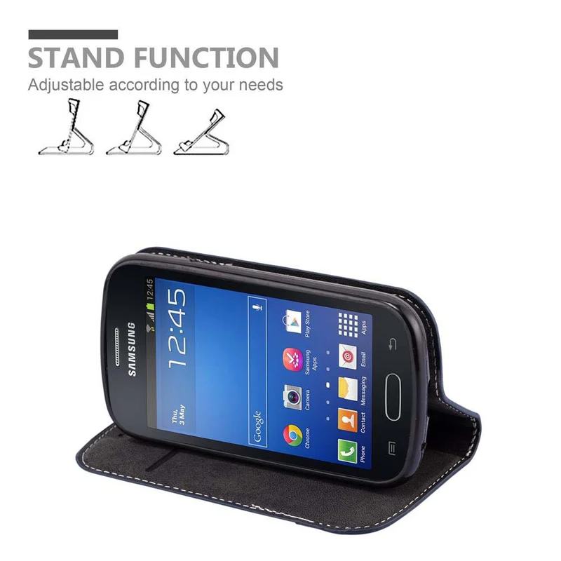 Cadorabo Hülle kompatibel mit Samsung Galaxy TREND LITE Schutzhülle mit Magnetverschluss, Standfunktion und Kartenfach