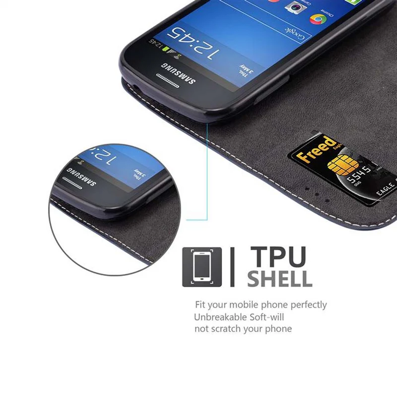 Cadorabo Hülle kompatibel mit Samsung Galaxy TREND LITE Schutzhülle mit Magnetverschluss, Standfunktion und Kartenfach