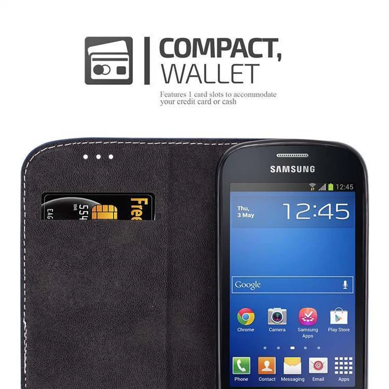 Cadorabo Hülle kompatibel mit Samsung Galaxy TREND LITE Schutzhülle mit Magnetverschluss, Standfunktion und Kartenfach