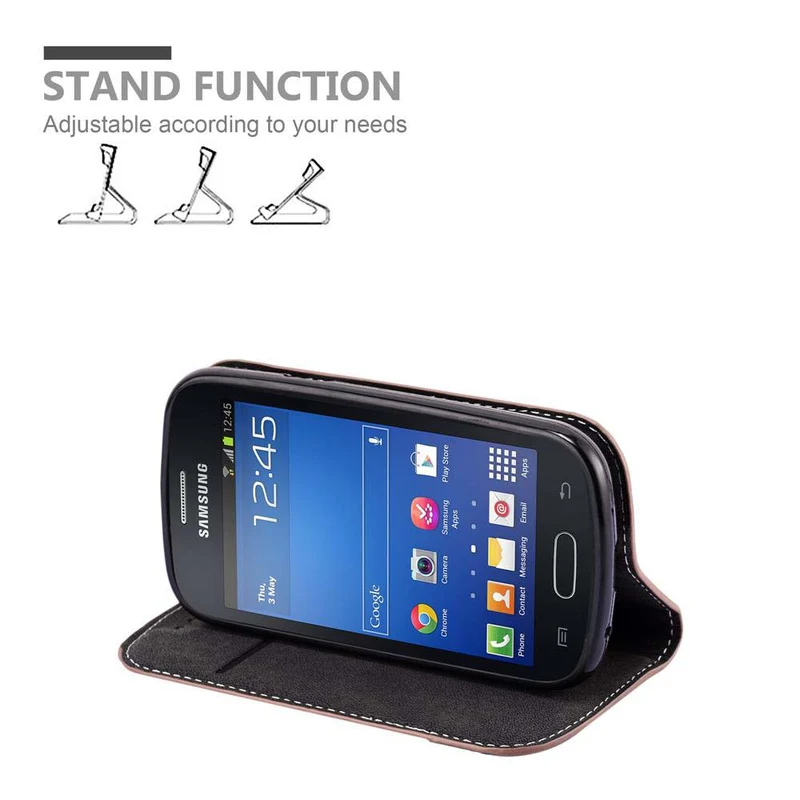 Cadorabo Hülle kompatibel mit Samsung Galaxy TREND LITE Schutzhülle mit Magnetverschluss, Standfunktion und Kartenfach