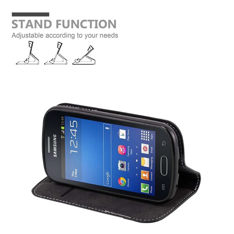 Cadorabo Hülle kompatibel mit Samsung Galaxy TREND LITE Schutzhülle mit Magnetverschluss, Standfunktion und Kartenfach