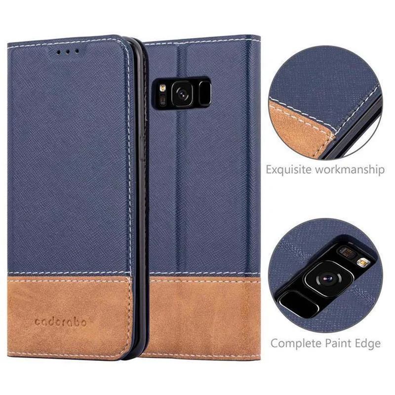 Cadorabo Hülle kompatibel mit Samsung Galaxy S8 PLUS Schutzhülle mit Magnetverschluss, Standfunktion und Kartenfach
