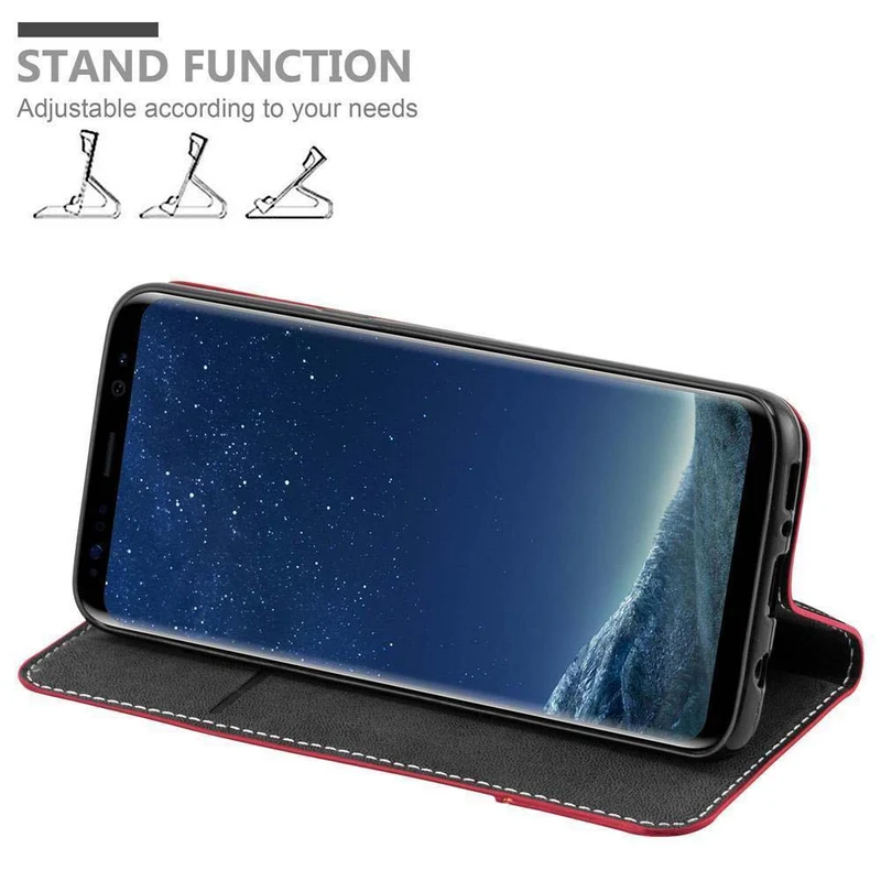 Cadorabo Hülle kompatibel mit Samsung Galaxy S8 Schutzhülle mit Magnetverschluss, Standfunktion und Kartenfach