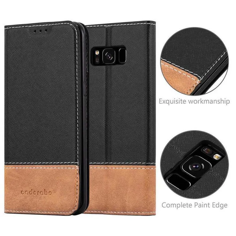 Cadorabo Hülle kompatibel mit Samsung Galaxy S8 Schutzhülle mit Magnetverschluss, Standfunktion und Kartenfach