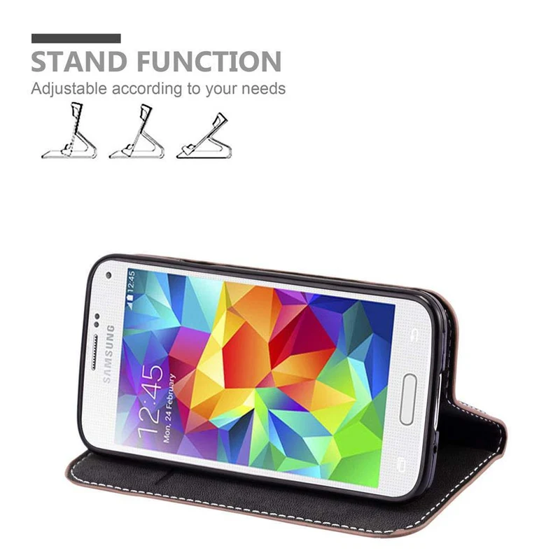 Cadorabo Hülle kompatibel mit Samsung Galaxy S5 MINI / S5 MINI DUOS Schutzhülle mit Magnetverschluss, Standfunktion und Kartenfach