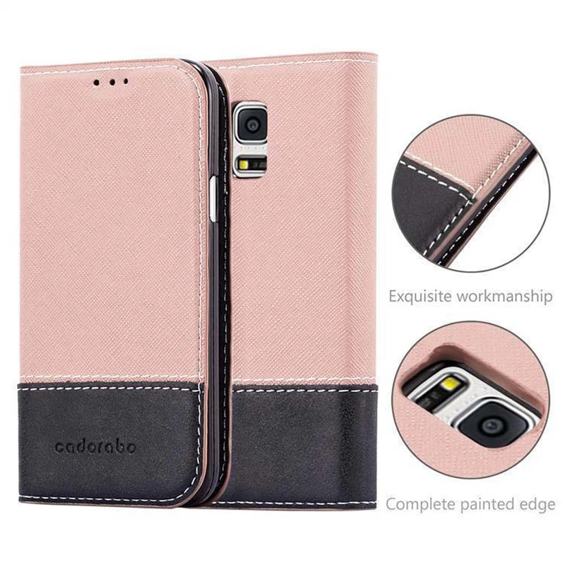 Cadorabo Hülle kompatibel mit Samsung Galaxy S5 MINI / S5 MINI DUOS Schutzhülle mit Magnetverschluss, Standfunktion und Kartenfach