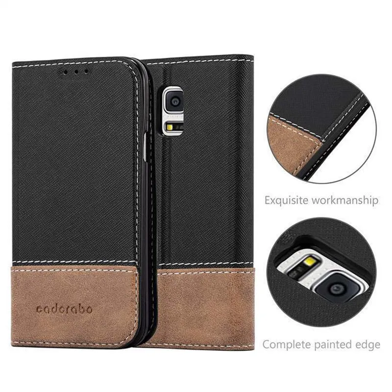 Cadorabo Hülle kompatibel mit Samsung Galaxy S5 MINI / S5 MINI DUOS Schutzhülle mit Magnetverschluss, Standfunktion und Kartenfach