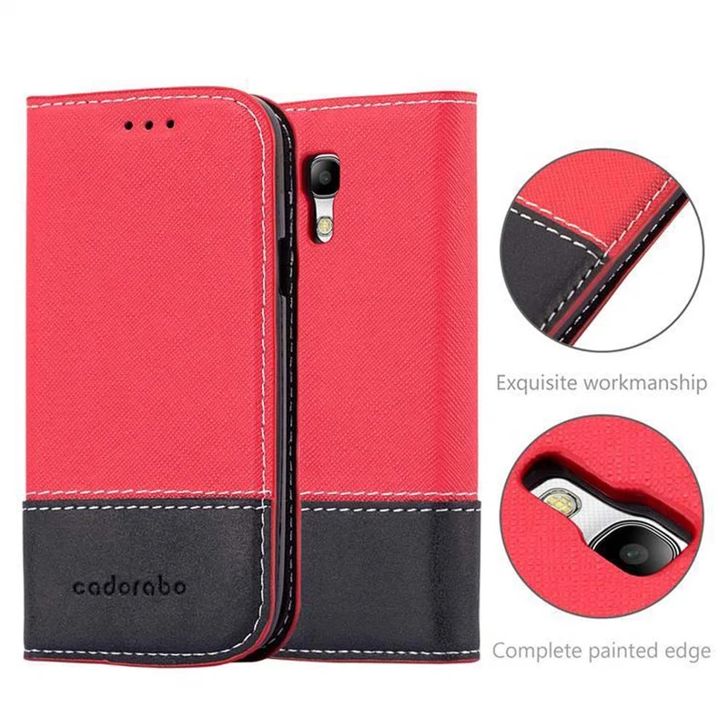 Cadorabo Hülle kompatibel mit Samsung Galaxy S4 MINI Schutzhülle mit Magnetverschluss, Standfunktion und Kartenfach