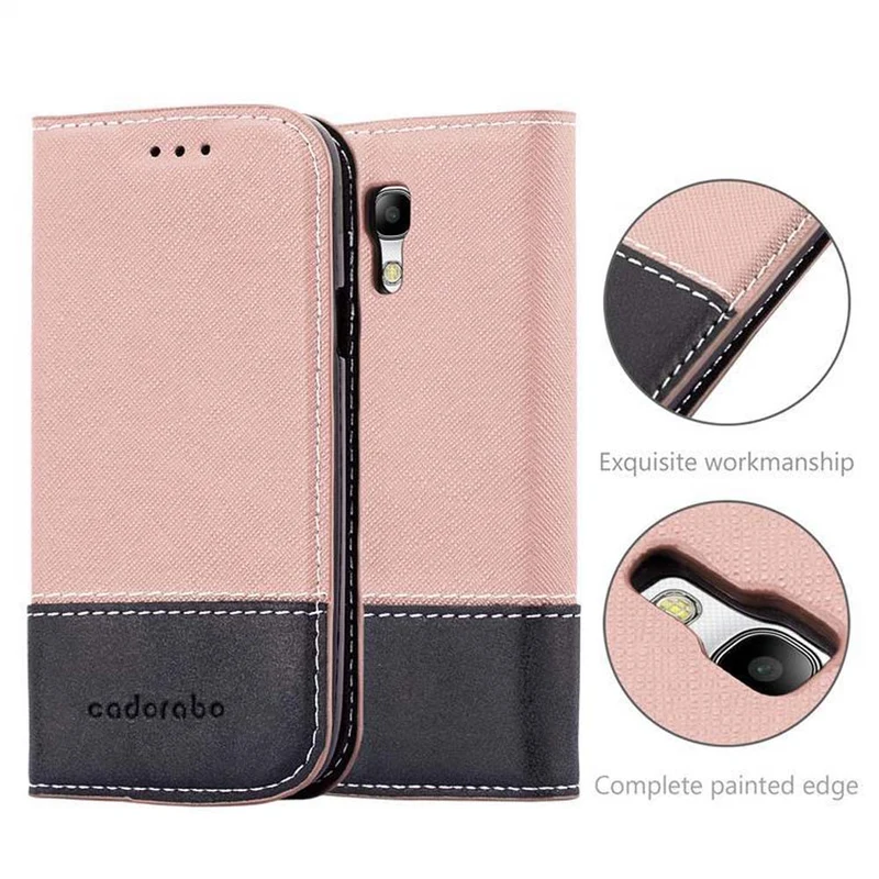 Cadorabo Hülle kompatibel mit Samsung Galaxy S4 MINI Schutzhülle mit Magnetverschluss, Standfunktion und Kartenfach