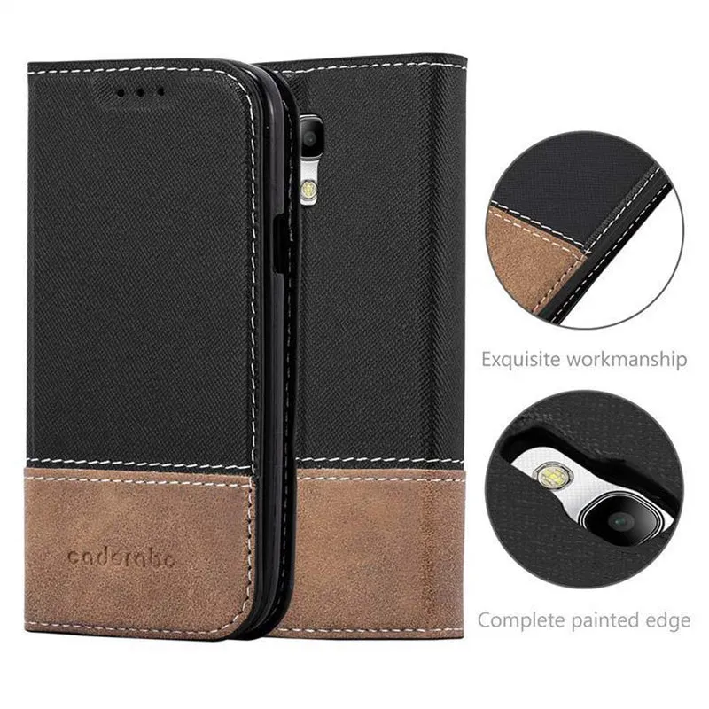 Cadorabo Hülle kompatibel mit Samsung Galaxy S4 MINI Schutzhülle mit Magnetverschluss, Standfunktion und Kartenfach