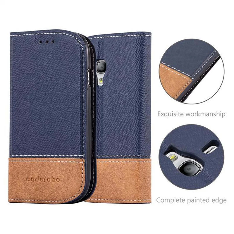 Cadorabo Hülle kompatibel mit Samsung Galaxy S3 MINI Schutzhülle mit Magnetverschluss, Standfunktion und Kartenfach