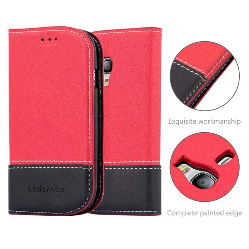 Cadorabo Hülle kompatibel mit Samsung Galaxy S3 MINI Schutzhülle mit Magnetverschluss, Standfunktion und Kartenfach