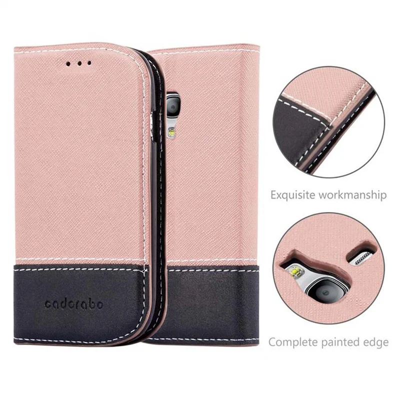 Cadorabo Hülle kompatibel mit Samsung Galaxy S3 MINI Schutzhülle mit Magnetverschluss, Standfunktion und Kartenfach