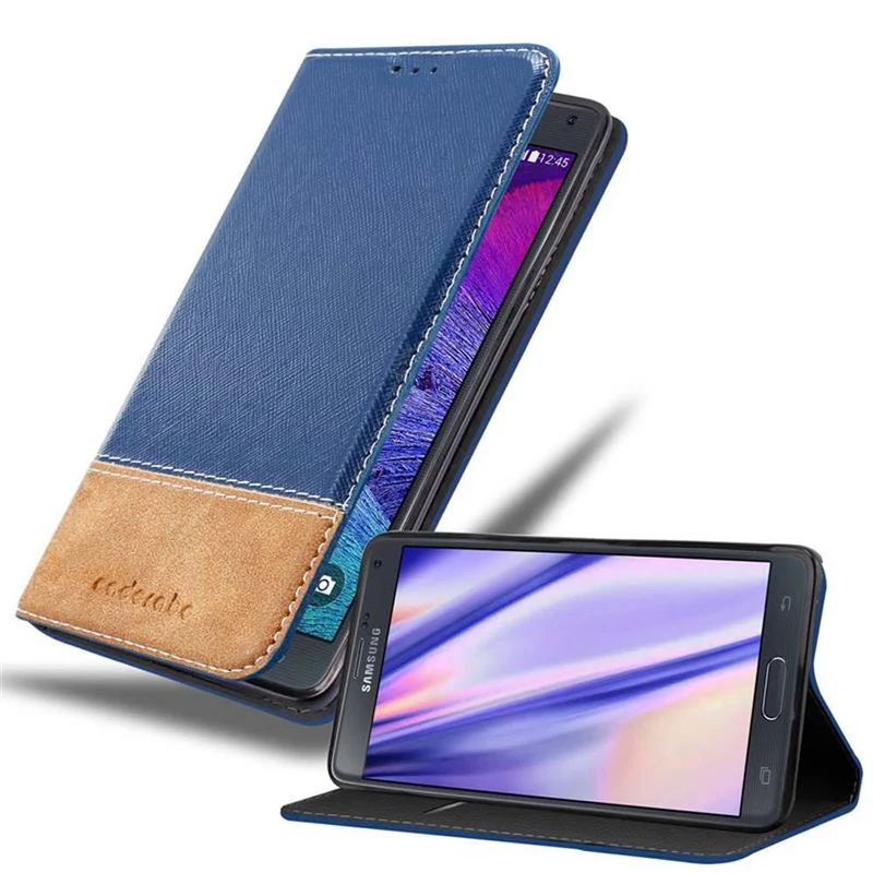 Cadorabo Hülle kompatibel mit Samsung Galaxy NOTE 4 Schutzhülle mit Magnetverschluss, Standfunktion und Kartenfach