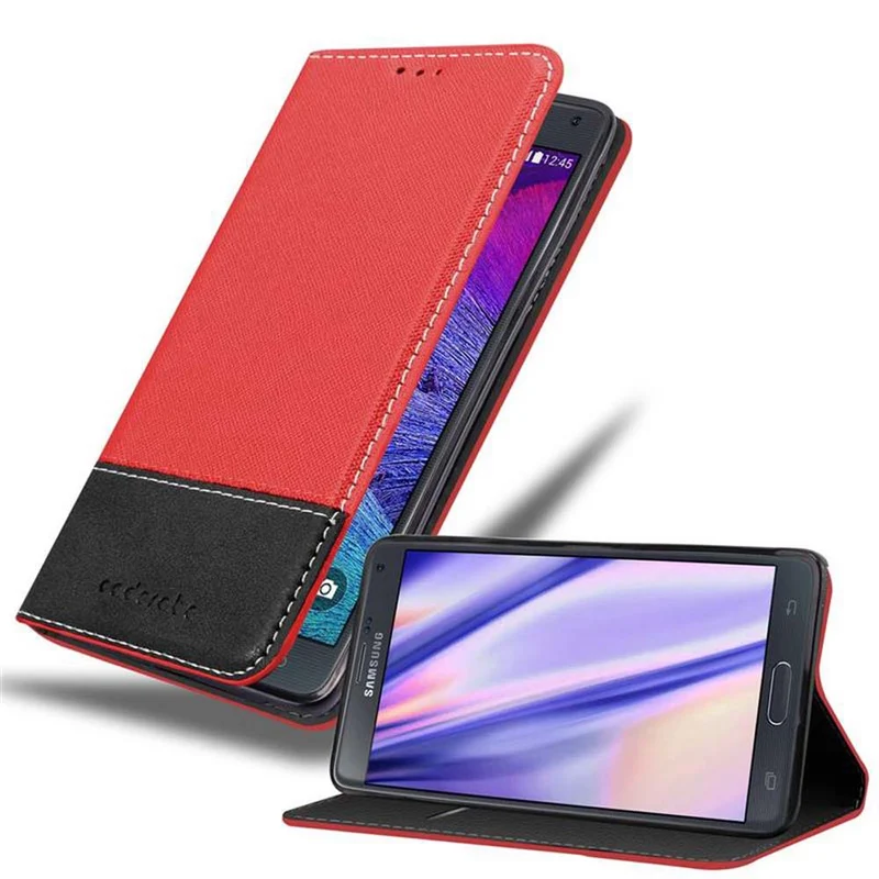 Cadorabo Hülle kompatibel mit Samsung Galaxy NOTE 4 Schutzhülle mit Magnetverschluss, Standfunktion und Kartenfach