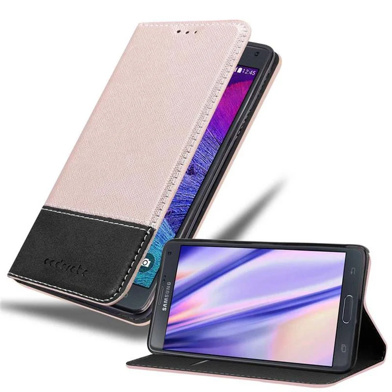 Cadorabo Hülle kompatibel mit Samsung Galaxy NOTE 4 Schutzhülle mit Magnetverschluss, Standfunktion und Kartenfach
