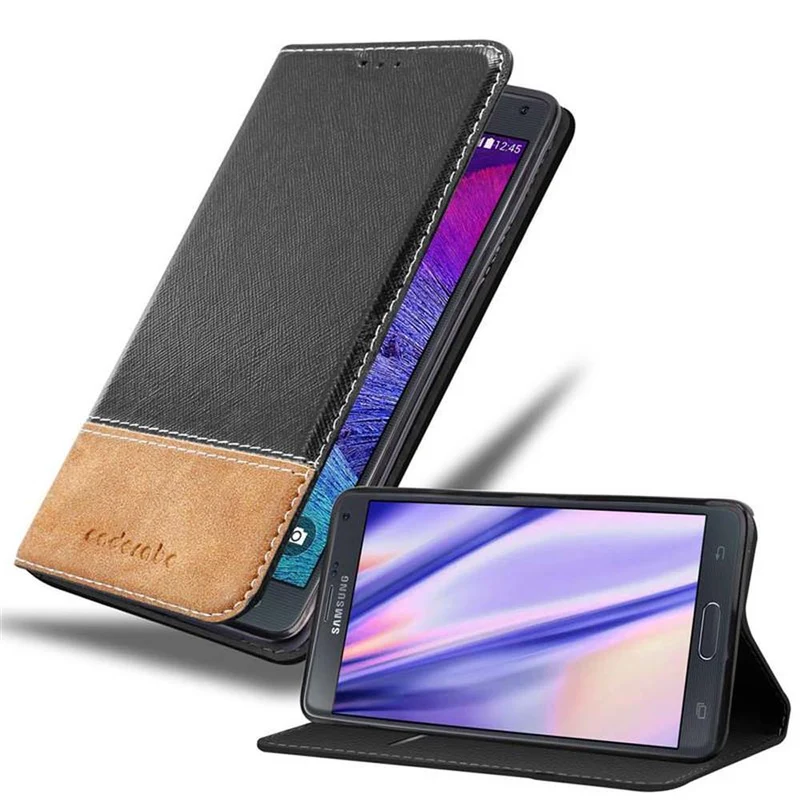 Cadorabo Hülle kompatibel mit Samsung Galaxy NOTE 4 Schutzhülle mit Magnetverschluss, Standfunktion und Kartenfach