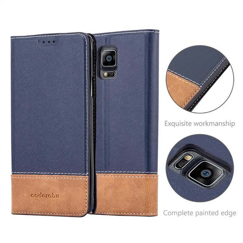 Cadorabo Hülle kompatibel mit Samsung Galaxy NOTE 4 Schutzhülle mit Magnetverschluss, Standfunktion und Kartenfach