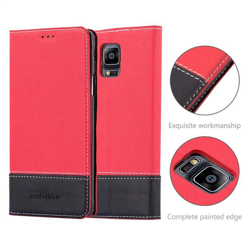 Cadorabo Hülle kompatibel mit Samsung Galaxy NOTE 4 Schutzhülle mit Magnetverschluss, Standfunktion und Kartenfach