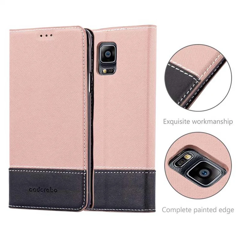 Cadorabo Hülle kompatibel mit Samsung Galaxy NOTE 4 Schutzhülle mit Magnetverschluss, Standfunktion und Kartenfach