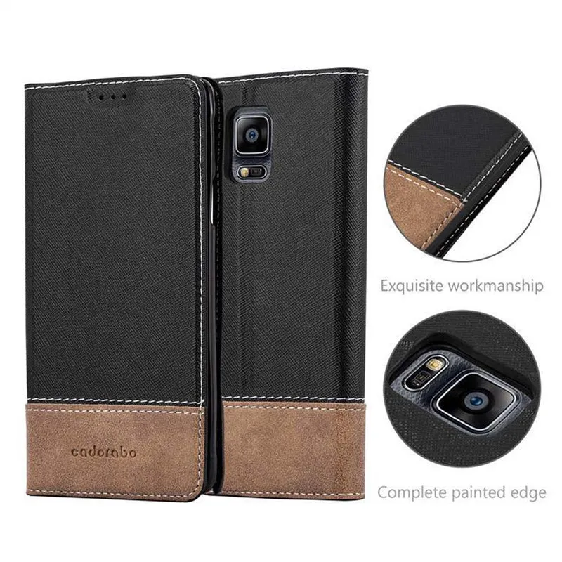 Cadorabo Hülle kompatibel mit Samsung Galaxy NOTE 4 Schutzhülle mit Magnetverschluss, Standfunktion und Kartenfach