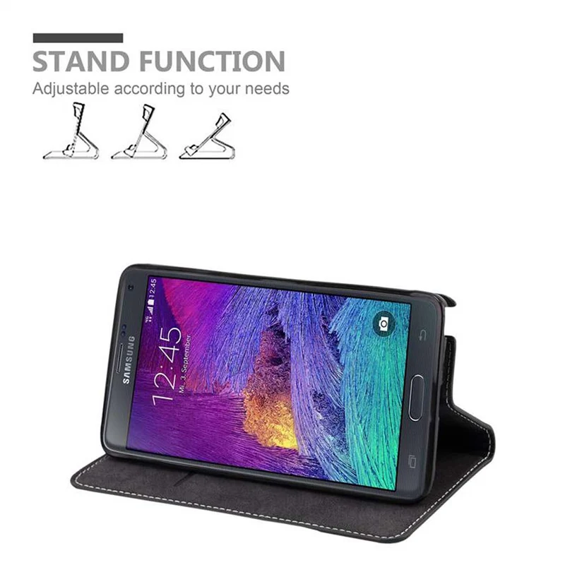 Cadorabo Hülle kompatibel mit Samsung Galaxy NOTE 4 Schutzhülle mit Magnetverschluss, Standfunktion und Kartenfach