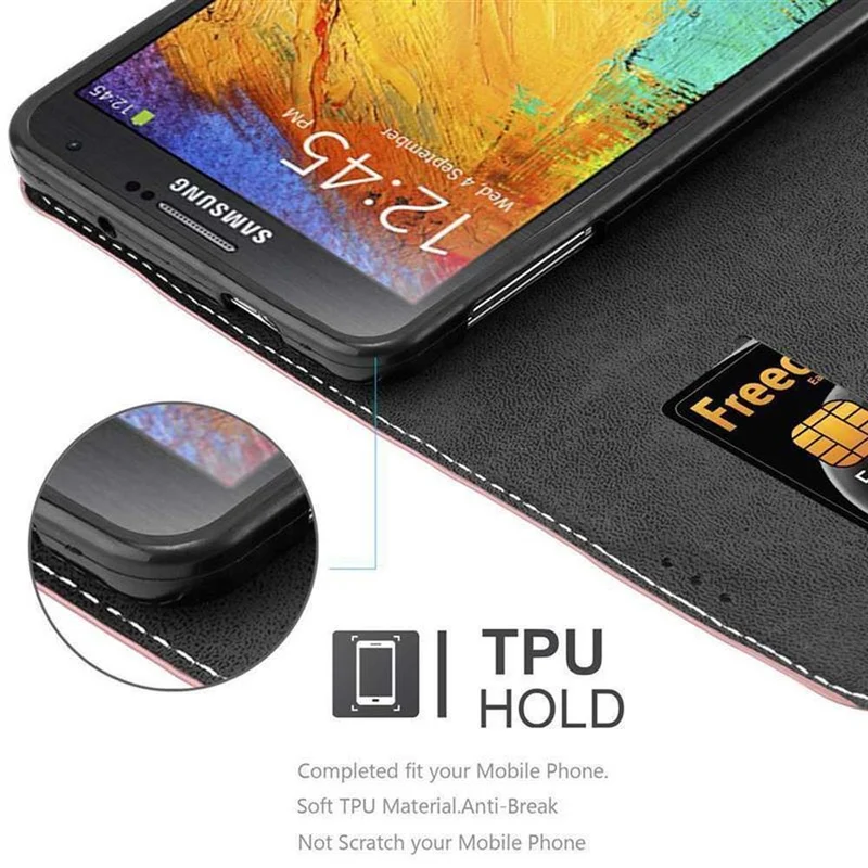 Cadorabo Hülle kompatibel mit Samsung Galaxy NOTE 3 Schutzhülle mit Magnetverschluss, Standfunktion und Kartenfach