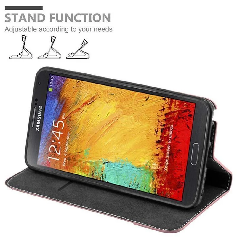 Cadorabo Hülle kompatibel mit Samsung Galaxy NOTE 3 Schutzhülle mit Magnetverschluss, Standfunktion und Kartenfach