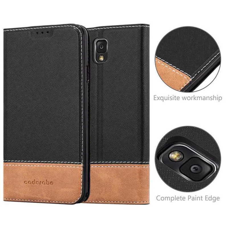 Cadorabo Hülle kompatibel mit Samsung Galaxy NOTE 3 Schutzhülle mit Magnetverschluss, Standfunktion und Kartenfach