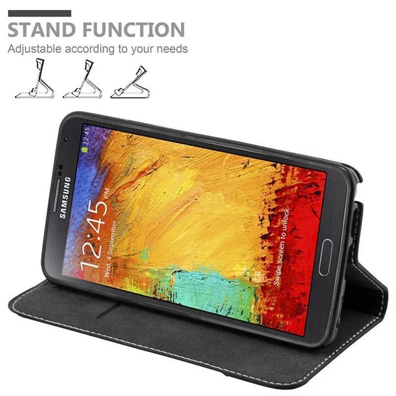 Cadorabo Hülle kompatibel mit Samsung Galaxy NOTE 3 Schutzhülle mit Magnetverschluss, Standfunktion und Kartenfach