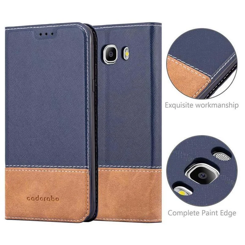 Cadorabo Hülle kompatibel mit Samsung Galaxy J7 2016 Schutzhülle mit Magnetverschluss, Standfunktion und Kartenfach