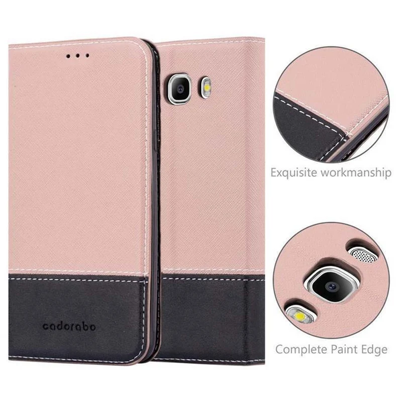 Cadorabo Hülle kompatibel mit Samsung Galaxy J7 2016 Schutzhülle mit Magnetverschluss, Standfunktion und Kartenfach