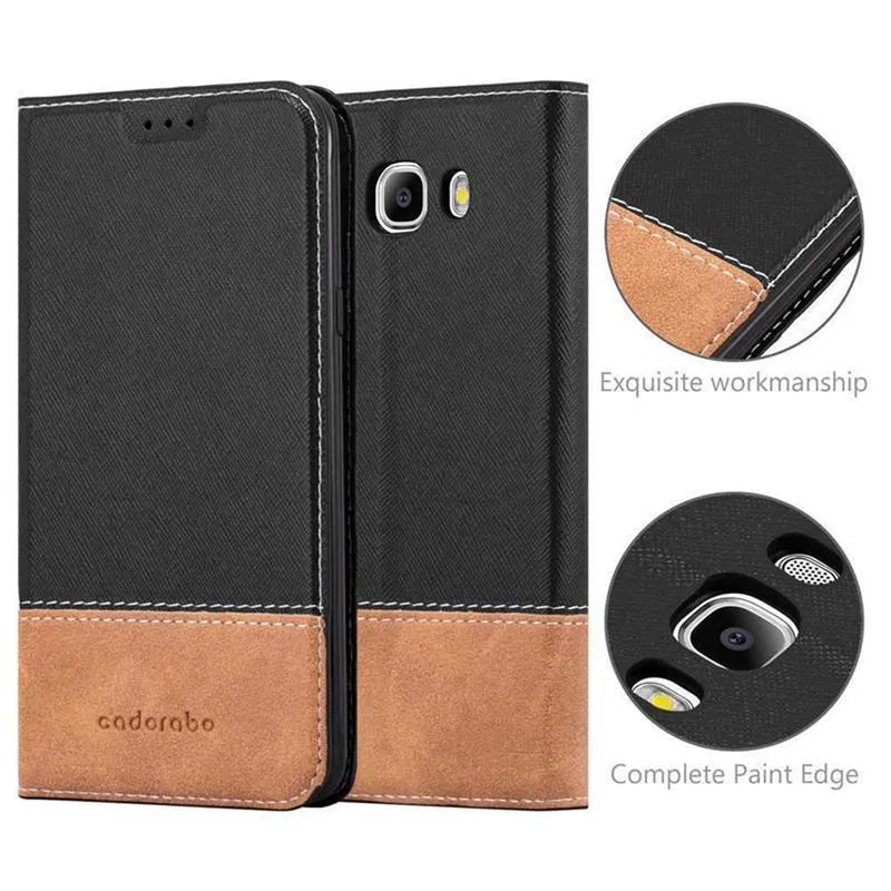 Cadorabo Hülle kompatibel mit Samsung Galaxy J7 2016 Schutzhülle mit Magnetverschluss, Standfunktion und Kartenfach