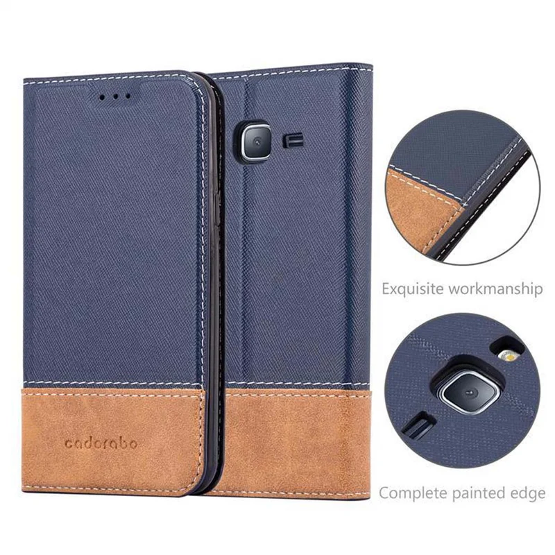 Cadorabo Hülle kompatibel mit Samsung Galaxy J3 2016 Schutzhülle mit Magnetverschluss, Standfunktion und Kartenfach