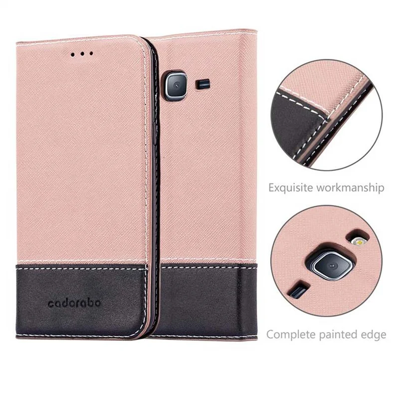 Cadorabo Hülle kompatibel mit Samsung Galaxy J3 2016 Schutzhülle mit Magnetverschluss, Standfunktion und Kartenfach