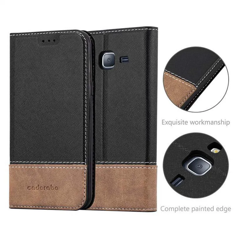 Cadorabo Hülle kompatibel mit Samsung Galaxy J3 2016 Schutzhülle mit Magnetverschluss, Standfunktion und Kartenfach