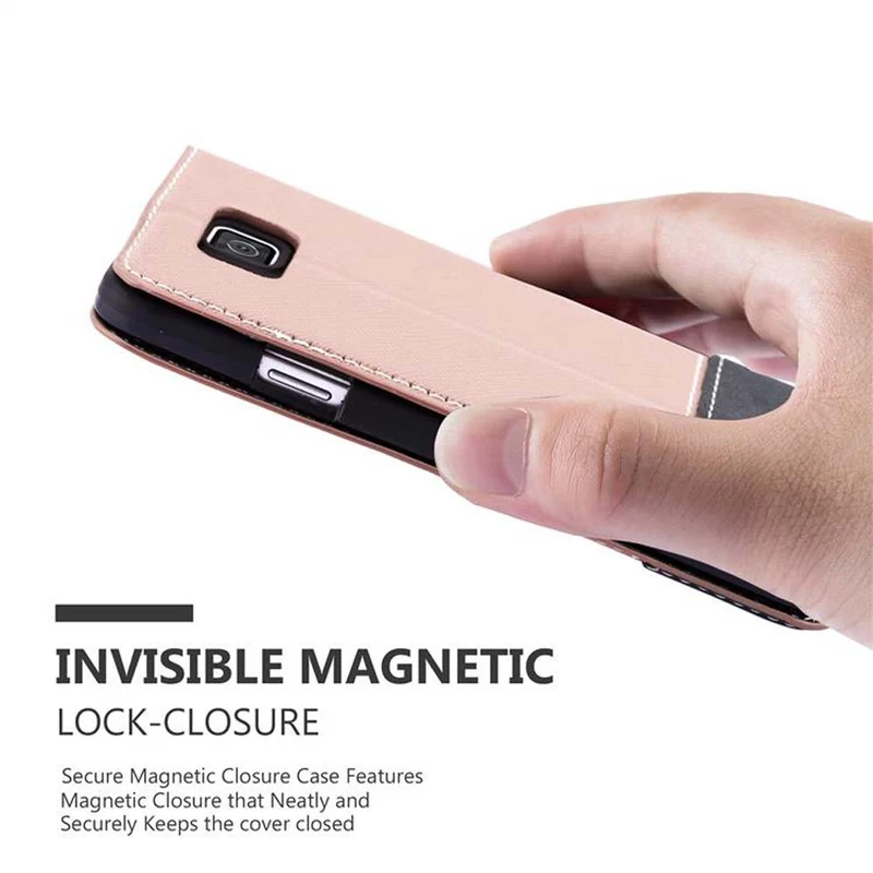 Cadorabo Hülle kompatibel mit Samsung Galaxy ALPHA Schutzhülle mit Magnetverschluss, Standfunktion und Kartenfach
