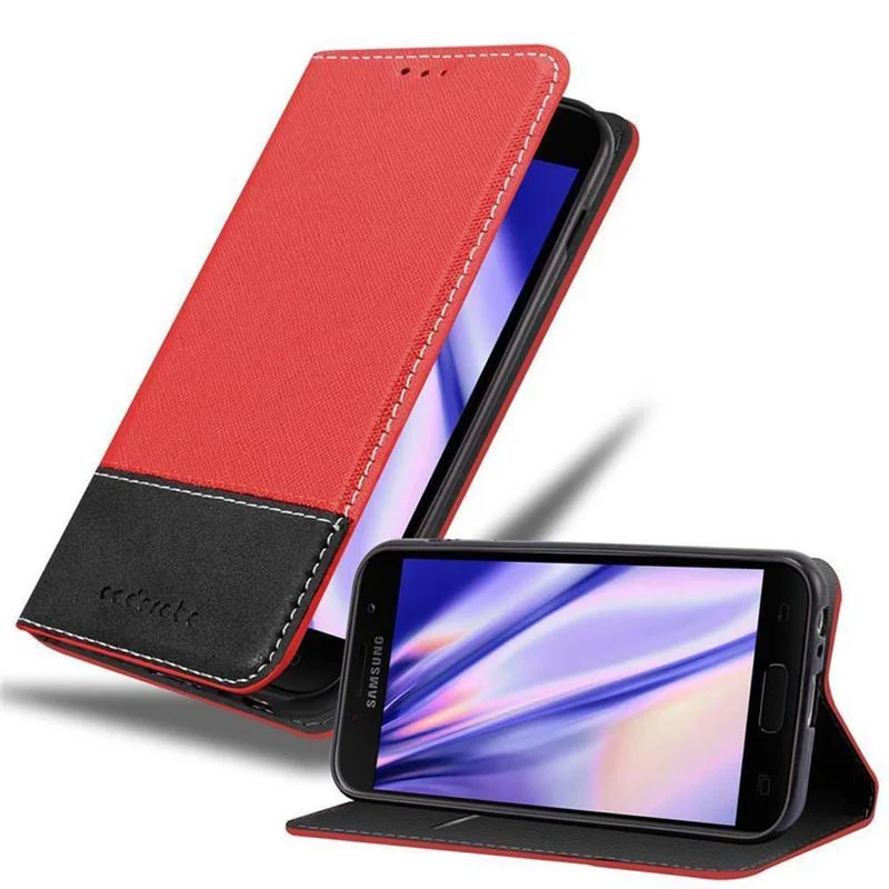 Cadorabo Hülle kompatibel mit Samsung Galaxy A3 2017 Schutzhülle mit Magnetverschluss, Standfunktion und Kartenfach