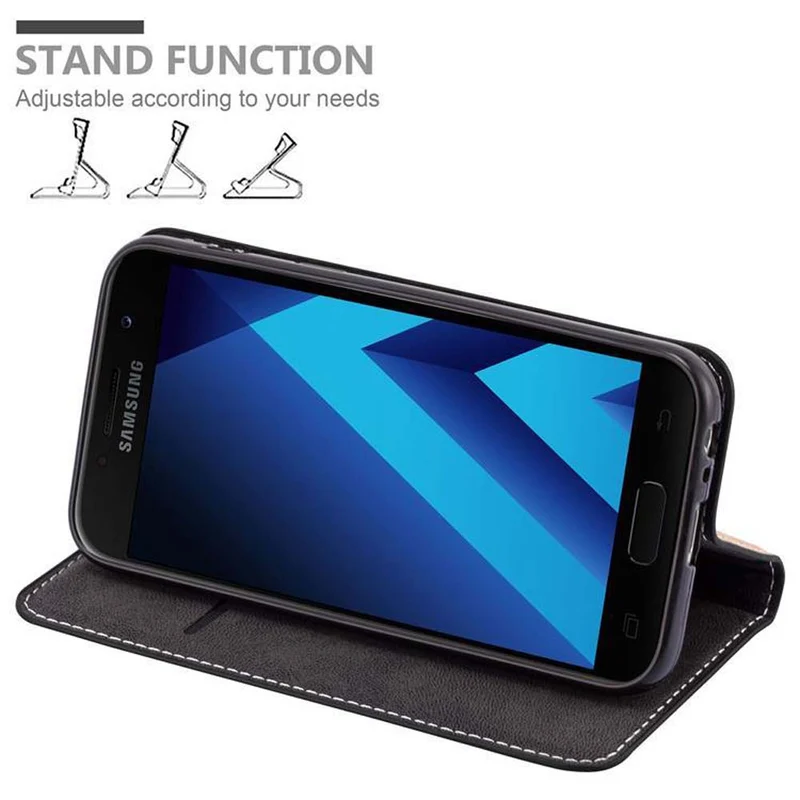 Cadorabo Hülle kompatibel mit Samsung Galaxy A3 2017 Schutzhülle mit Magnetverschluss, Standfunktion und Kartenfach