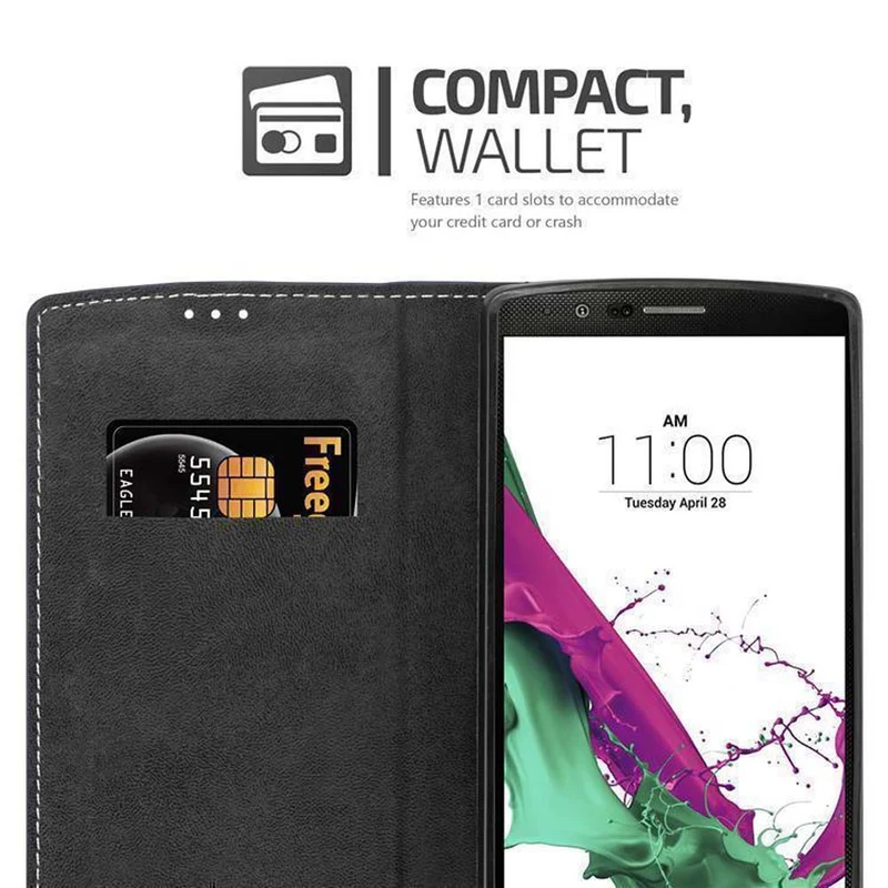 Cadorabo Hülle kompatibel mit LG G4 / G4 PLUS Schutzhülle mit Magnetverschluss, Standfunktion und Kartenfach