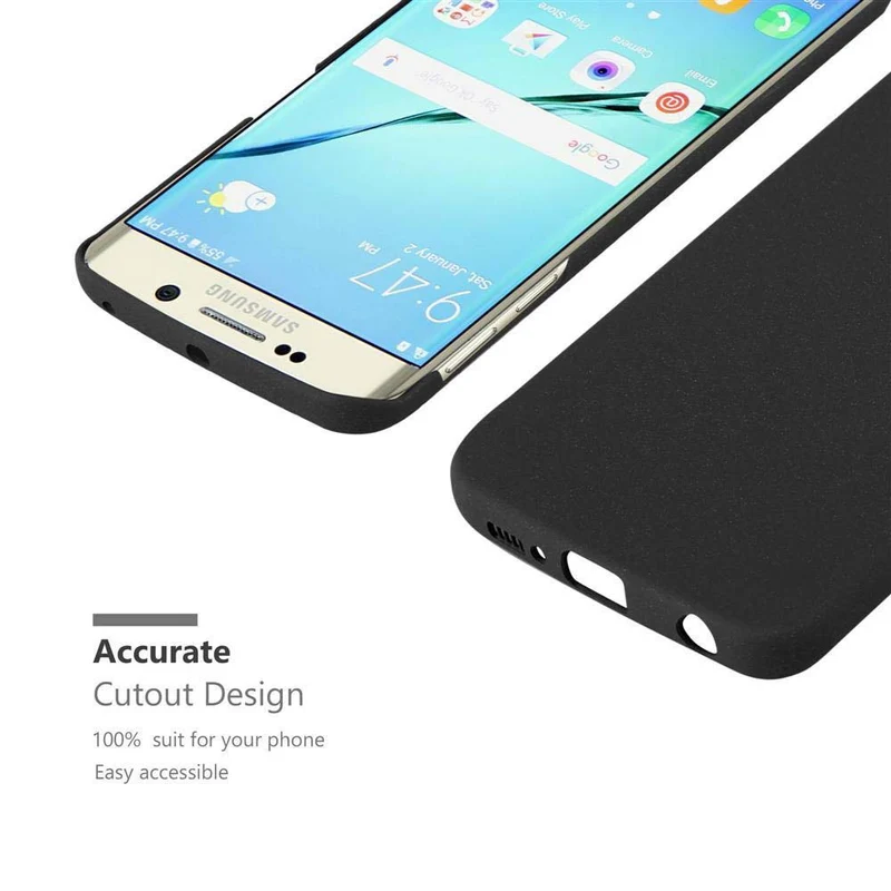 Cadorabo Hülle kompatibel mit Samsung Galaxy S6 EDGE Hard Case Schutzhülle in Frosted Optik gegen Kratzer und Stöße