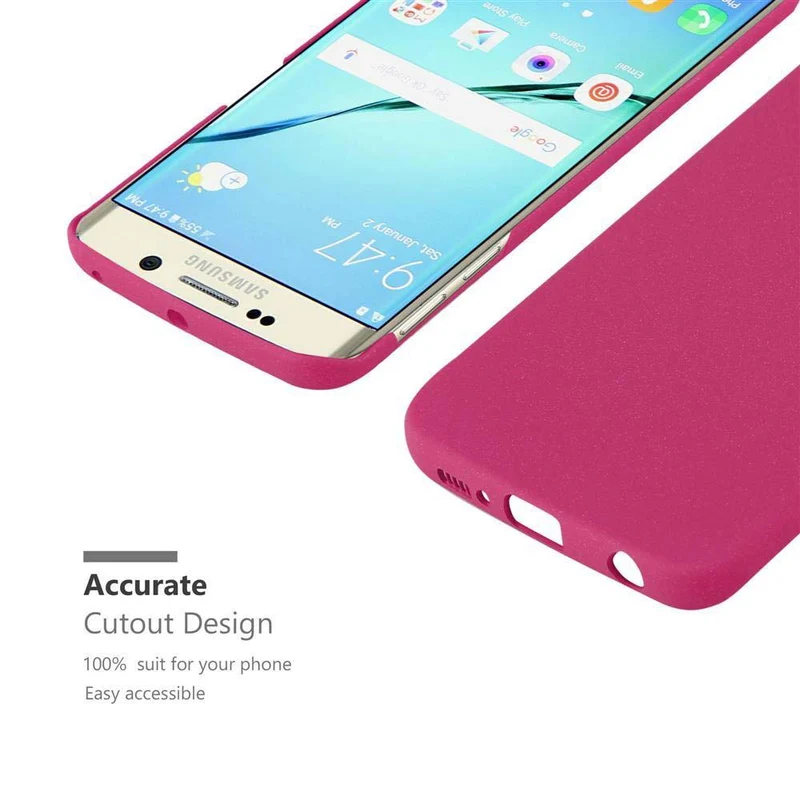 Cadorabo Hülle kompatibel mit Samsung Galaxy S6 EDGE Hard Case Schutzhülle in Frosted Optik gegen Kratzer und Stöße