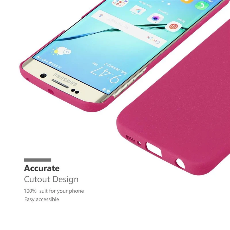 Cadorabo Hülle kompatibel mit Samsung Galaxy S6 EDGE Hard Case Schutzhülle in Frosted Optik gegen Kratzer und Stöße