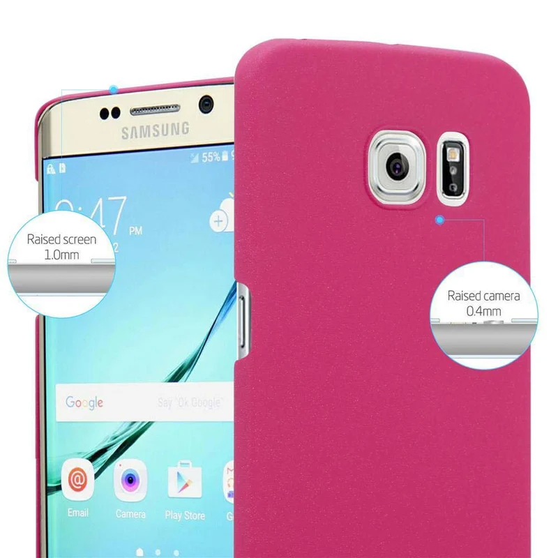 Cadorabo Hülle kompatibel mit Samsung Galaxy S6 EDGE Hard Case Schutzhülle in Frosted Optik gegen Kratzer und Stöße
