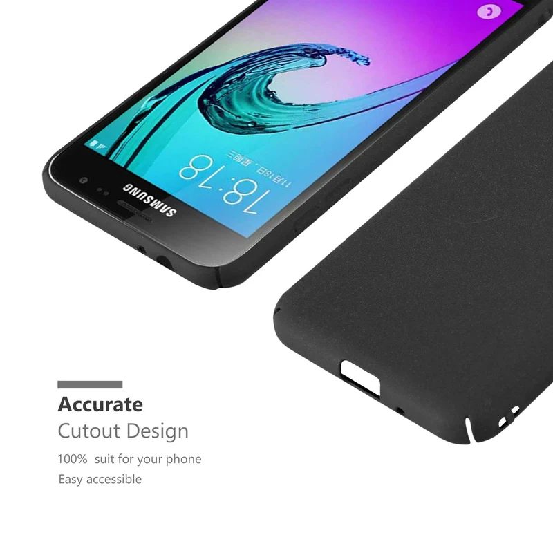 Cadorabo Hülle kompatibel mit Samsung Galaxy J3 2016 Hard Case Schutzhülle in Frosted Optik gegen Kratzer und Stöße