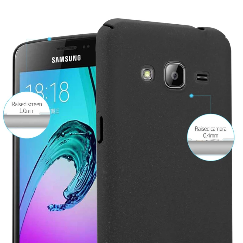 Cadorabo Hülle kompatibel mit Samsung Galaxy J3 2016 Hard Case Schutzhülle in Frosted Optik gegen Kratzer und Stöße