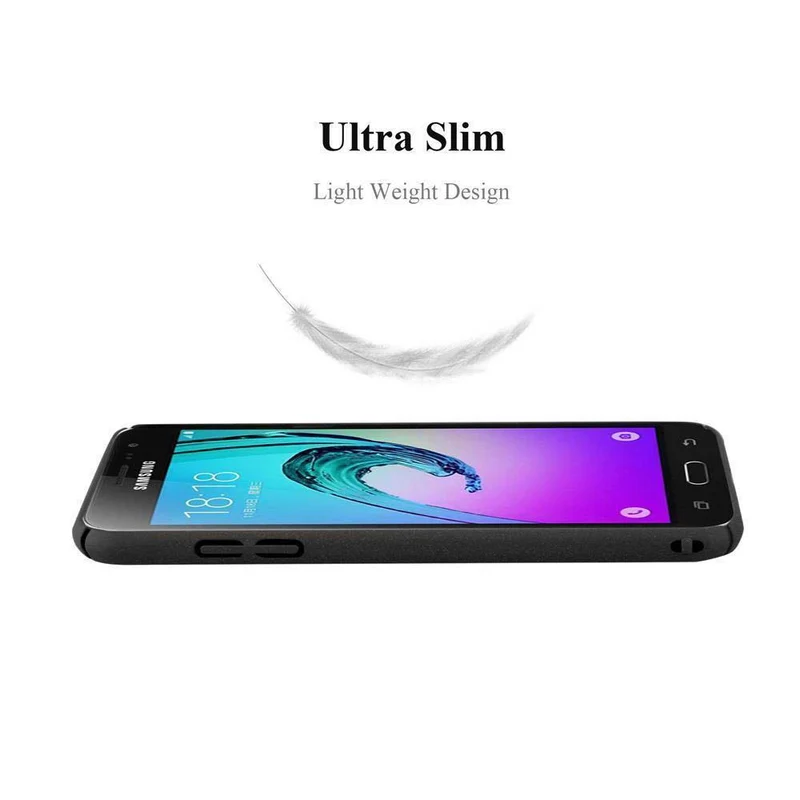 Cadorabo Hülle kompatibel mit Samsung Galaxy J3 2016 Hard Case Schutzhülle in Frosted Optik gegen Kratzer und Stöße