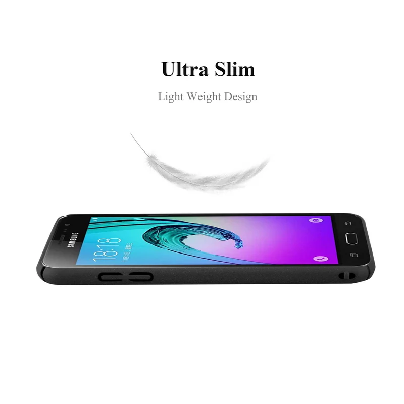 Cadorabo Hülle kompatibel mit Samsung Galaxy J3 2016 Hard Case Schutzhülle in Frosted Optik gegen Kratzer und Stöße