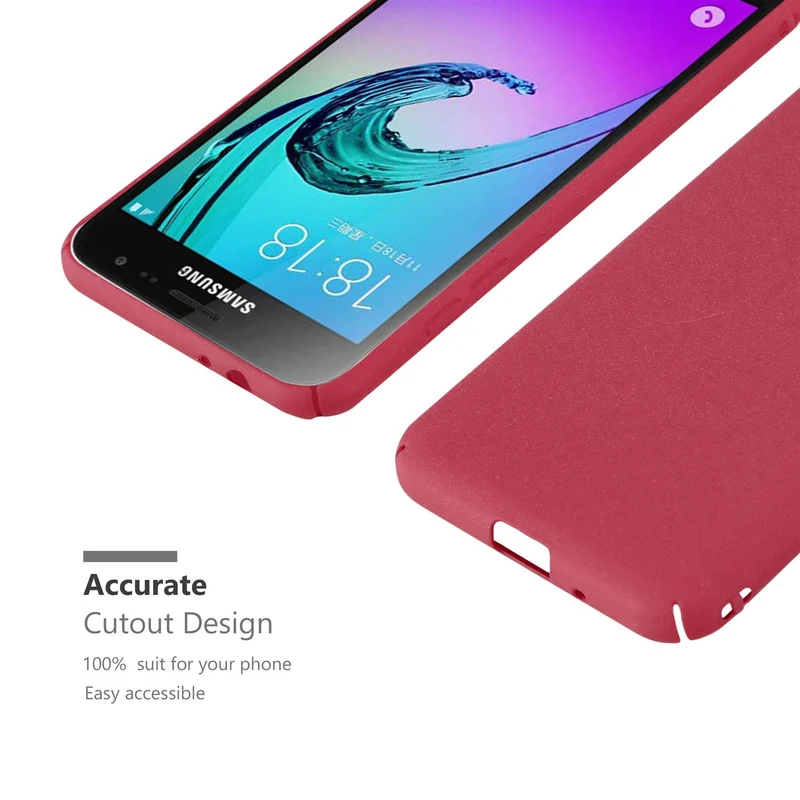 Cadorabo Hülle kompatibel mit Samsung Galaxy J3 2016 Hard Case Schutzhülle in Frosted Optik gegen Kratzer und Stöße